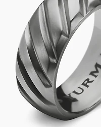 Modern Cable Band Ring Grey Titanium, 9mm