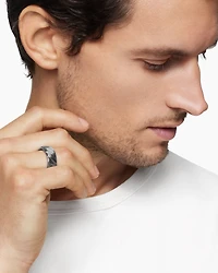 Modern Cable Band Ring Grey Titanium, 9mm