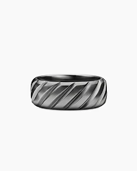 Modern Cable Band Ring Grey Titanium, 9mm