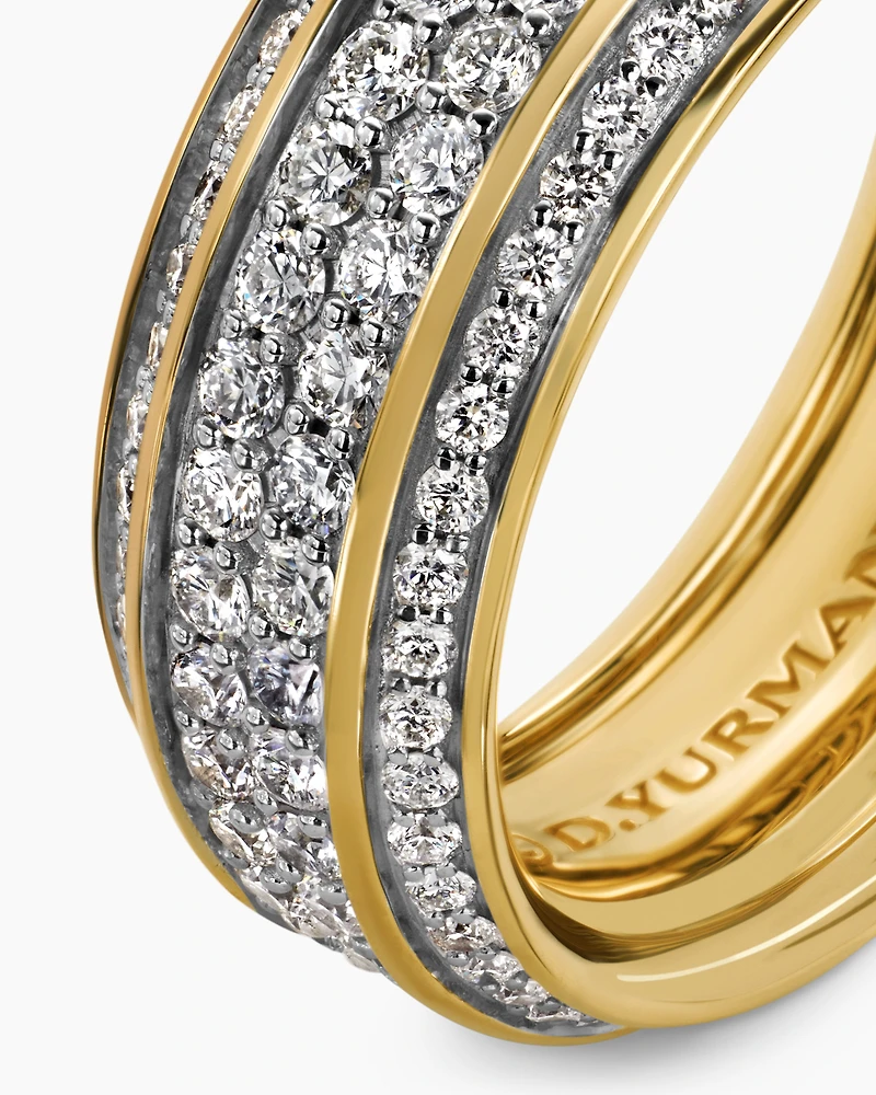Streamline® Bevelled Band Ring 18K Yellow Gold with Diamonds, 8.5mm