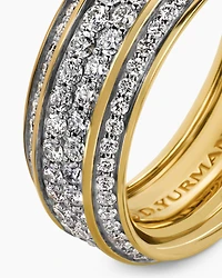 Streamline® Bevelled Band Ring 18K Yellow Gold with Diamonds, 8.5mm