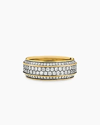 Streamline® Bevelled Band Ring 18K Yellow Gold with Diamonds, 8.5mm