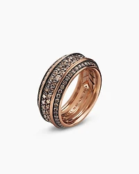 Streamline® Bevelled Band Ring 18K Rose Gold with Cognac Diamonds, 8.5mm