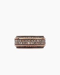 Streamline® Bevelled Band Ring 18K Rose Gold with Cognac Diamonds, 8.5mm