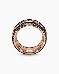 Streamline® Bevelled Band Ring 18K Rose Gold with Cognac Diamonds, 8.5mm