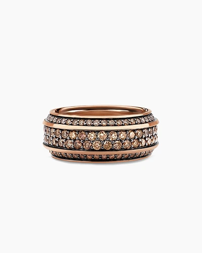 Streamline® Bevelled Band Ring 18K Rose Gold with Cognac Diamonds, 8.5mm