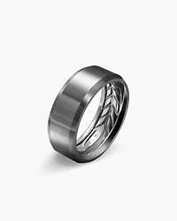 Streamline® Bevelled Band Ring Grey Titanium, 8.5mm