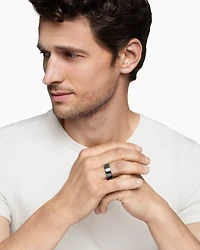 Streamline® Bevelled Band Ring Grey Titanium, 8.5mm