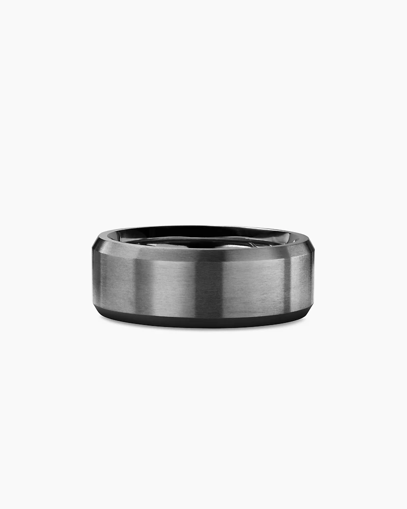 Streamline® Bevelled Band Ring Grey Titanium, 8.5mm