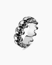 Memento Mori Skull Band Ring Sterling Silver, 8.5mm