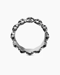 Memento Mori Skull Band Ring Sterling Silver, 8.5mm