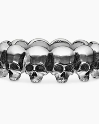 Memento Mori Skull Band Ring Sterling Silver, 8.5mm