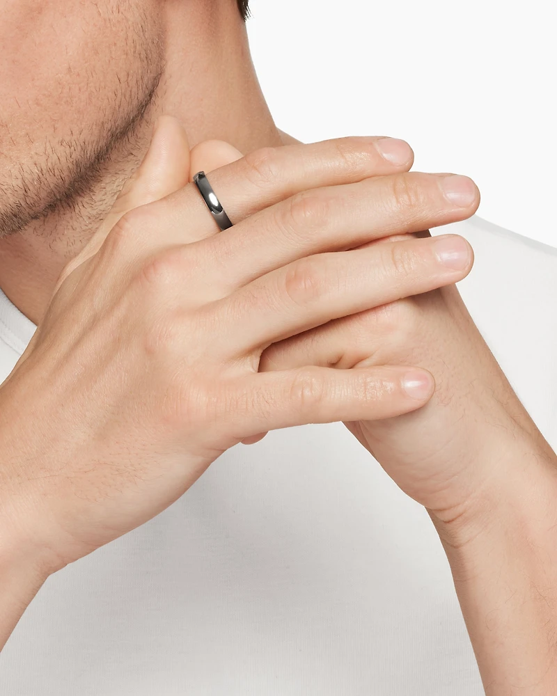DY Classic Band Ring Grey Titanium, 4mm