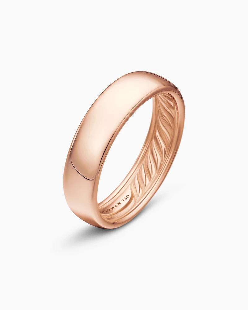 DY Classic Band Ring in 18K Rose Gold