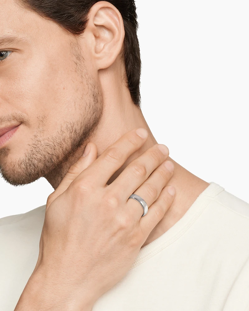 DY Classic Band Ring 18K White Gold
