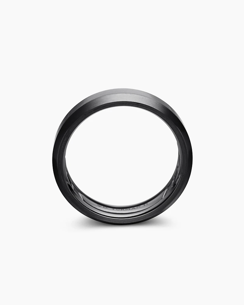 Beveled Band Ring Black Titanium, 6mm