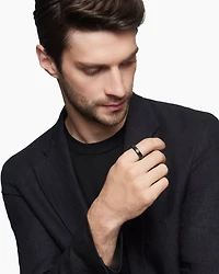 Beveled Band Ring Black Titanium, 6mm