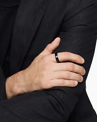 Beveled Band Ring Black Titanium, 6mm