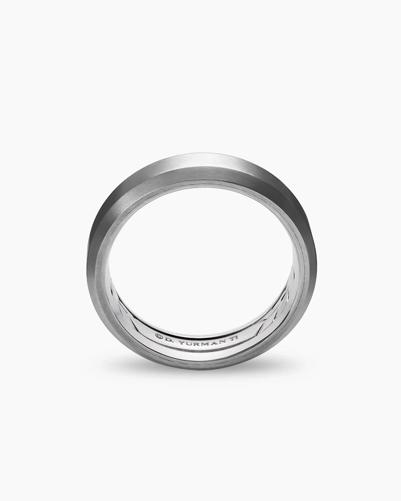Bevelled Band Ring Grey Titanium, 6mm
