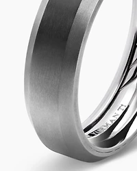 Bevelled Band Ring Grey Titanium, 6mm