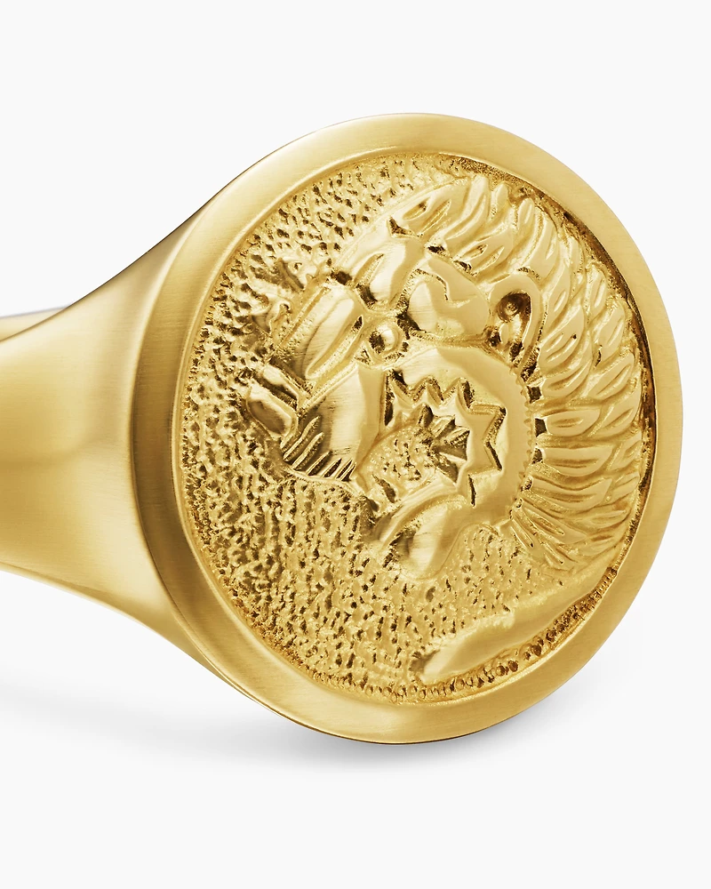 Petrvs® Lion Pinky Ring in 18K Yellow Gold