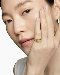 DY Initial Pinky Ring 18K Yellow Gold with Diamond A, 9.8mm