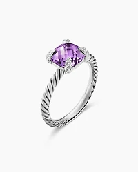 Chatelaine® Ring Sterling Silver with Amethyst and Diamonds, 8mm