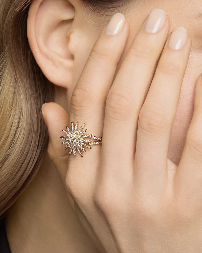 Starburst Ring 18K Yellow Gold with Diamonds