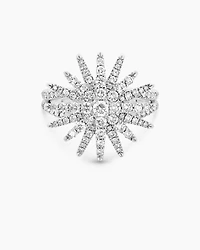 Starburst Ring in 18K White Gold with Diamonds, 20mm