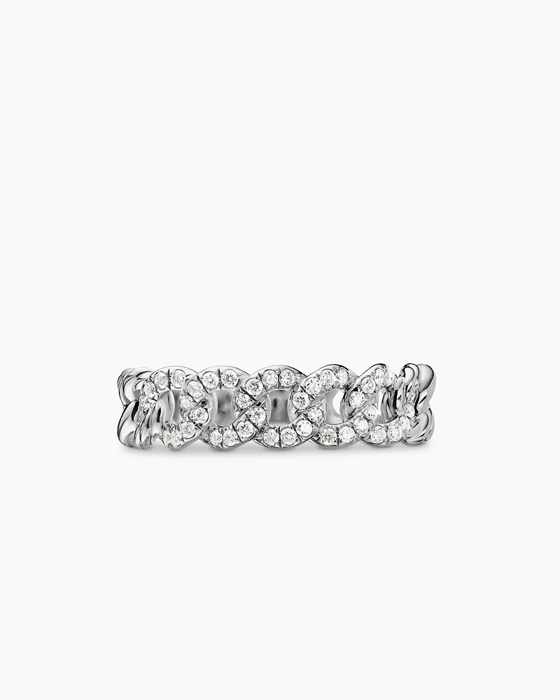 Belmont® Curb Link Band Ring Sterling Silver with Diamonds, 5mm