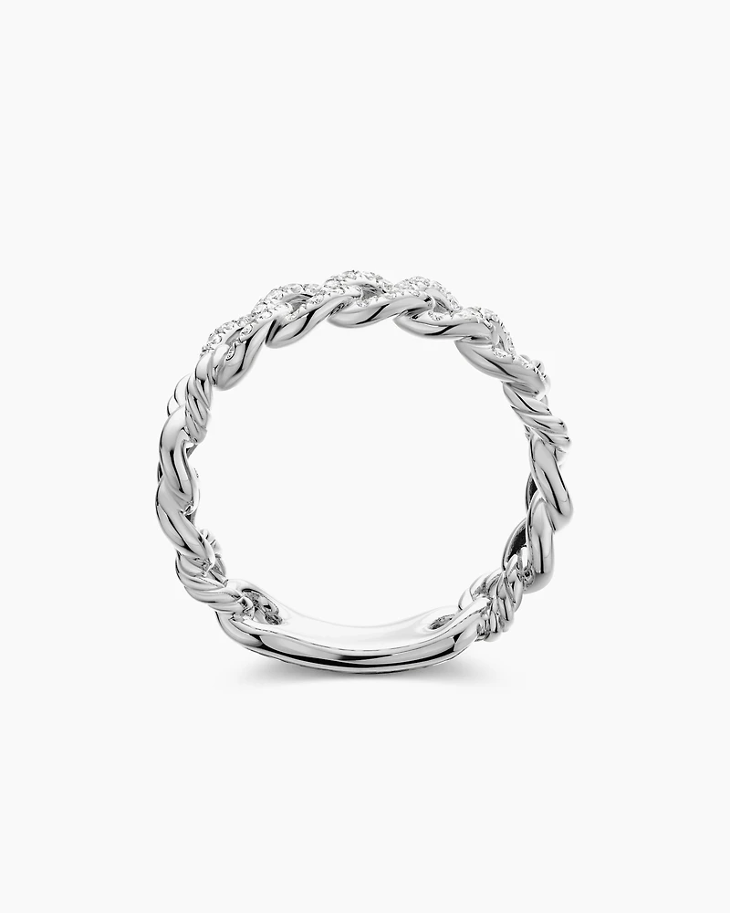 Belmont® Curb Link Band Ring Sterling Silver with Diamonds, 5mm
