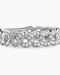 Belmont® Curb Link Band Ring Sterling Silver with Diamonds, 5mm