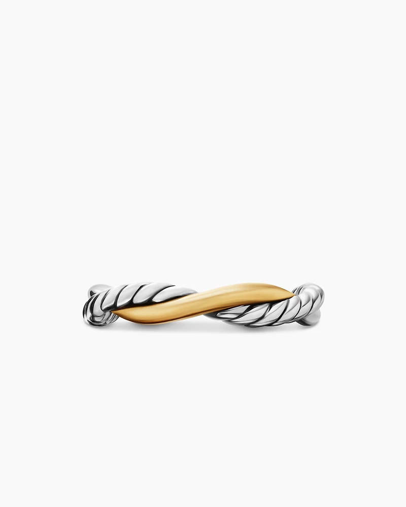 Petite Infinity Band Ring Sterling Silver with 14K Yellow Gold, 4mm