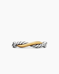 Petite Infinity Band Ring Sterling Silver with 14K Yellow Gold, 4mm