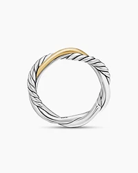 Petite Infinity Band Ring Sterling Silver with 14K Yellow Gold, 4mm
