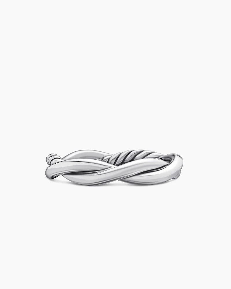 Petite Infinity Band Ring Sterling Silver with Diamonds, 4mm