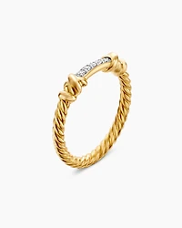 Petite Helena Wrap Band Ring 18K Yellow Gold with Diamonds, 4mm