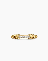 Petite Helena Wrap Band Ring 18K Yellow Gold with Diamonds, 4mm