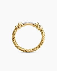 Petite Helena Wrap Band Ring 18K Yellow Gold with Diamonds, 4mm