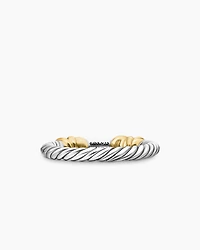Petite Helena Wrap Band Ring Sterling Silver with 18K Yellow Gold and Diamonds, 4mm
