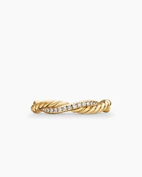 Petite Infinity Band Ring 18K Yellow Gold with Diamonds, 4mm