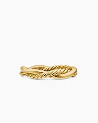 Petite Infinity Band Ring 18K Yellow Gold with Diamonds, 4mm
