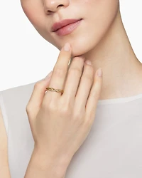 Petite Infinity Band Ring 18K Yellow Gold with Diamonds, 4mm