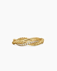 Petite Infinity Band Ring 18K Yellow Gold with Diamonds, 4mm
