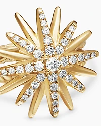 Starburst Ring in 18K Yellow Gold with Diamonds, 19mm