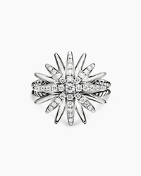 Starburst Ring Sterling Silver with Diamonds