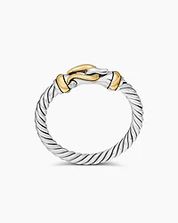 Petite Buckle Ring Sterling Silver with 18K Yellow Gold, 2mm