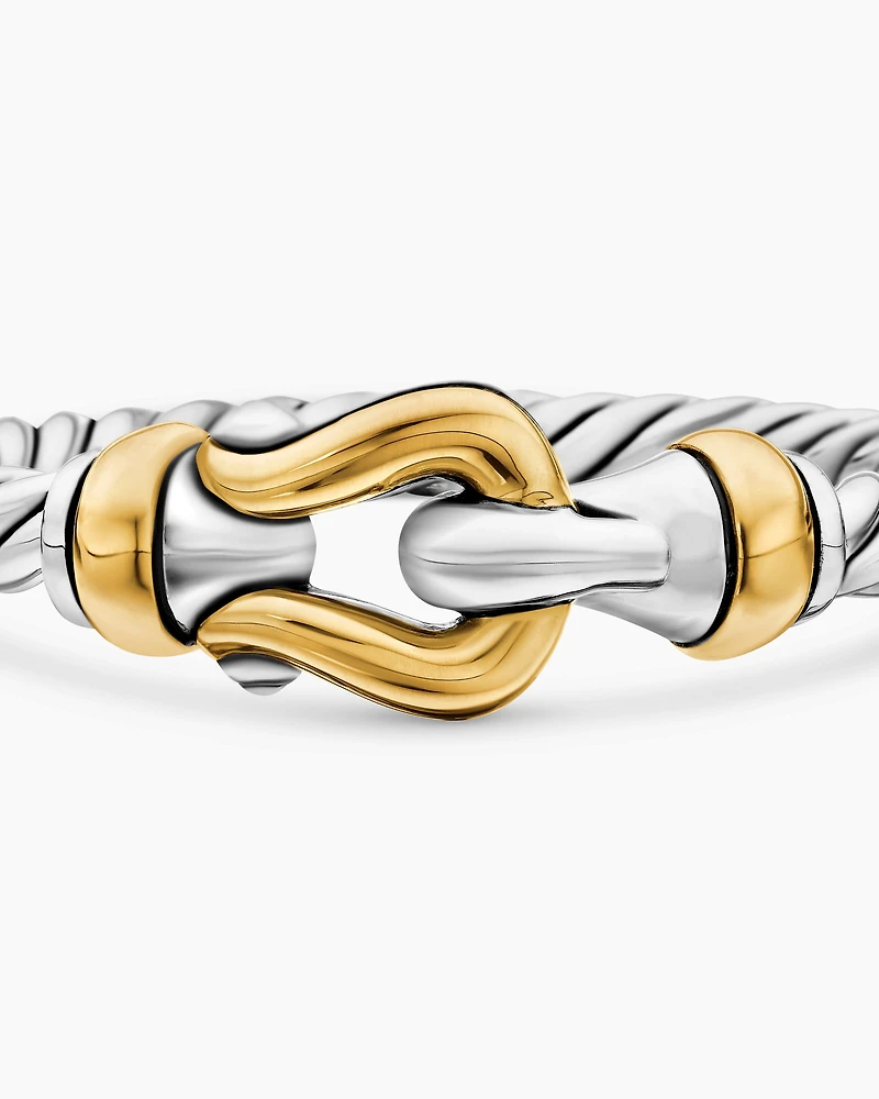 Petite Buckle Ring Sterling Silver with 18K Yellow Gold, 2mm