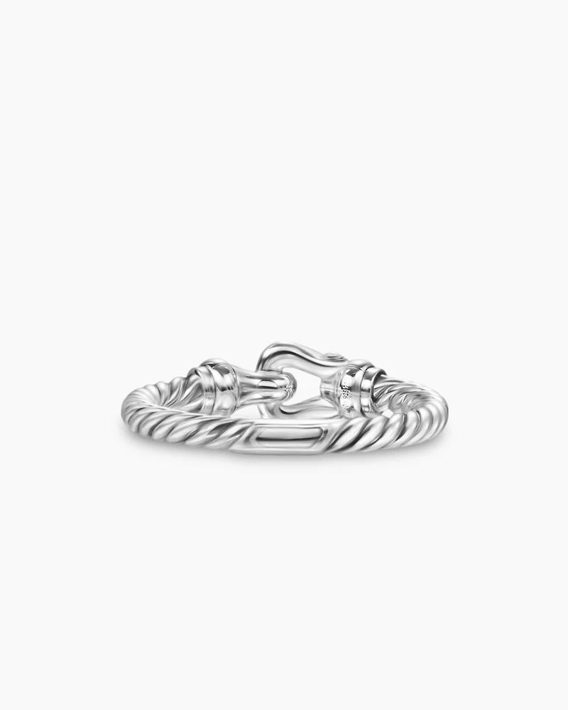 Petite Buckle Ring Sterling Silver with Diamonds, 2mm