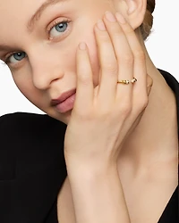 Petite Helena Ring in 18K Yellow Gold with Pearls and Diamonds, 2.5mm